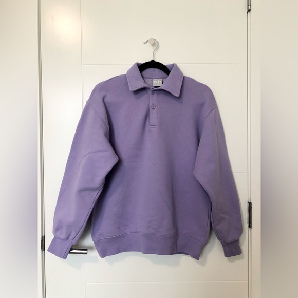 Aritzia TNA Cozy Fleece Boyfriend Polo Sweatshirt XXS - Picture 3 of 3